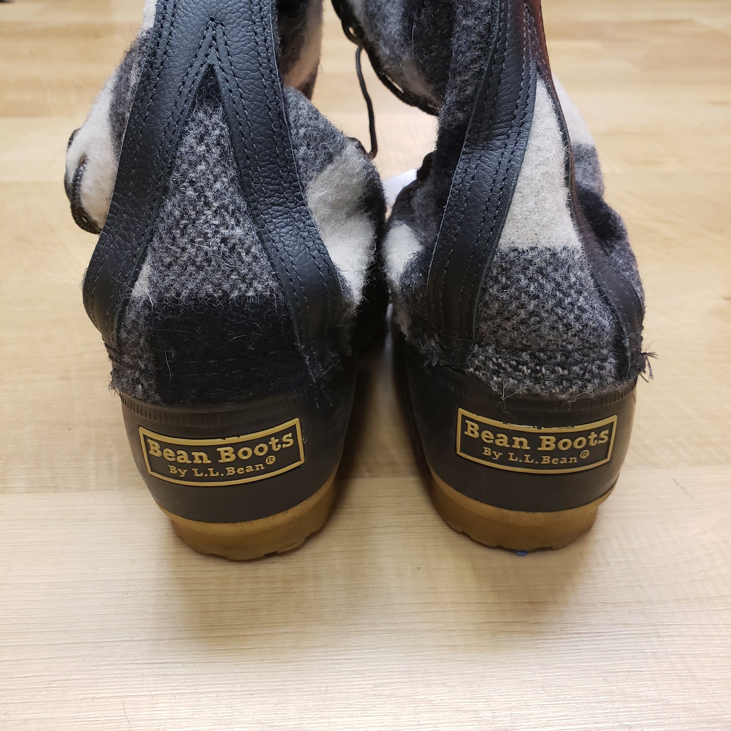 LL Bean Wool Plaid Bean Boot Tall