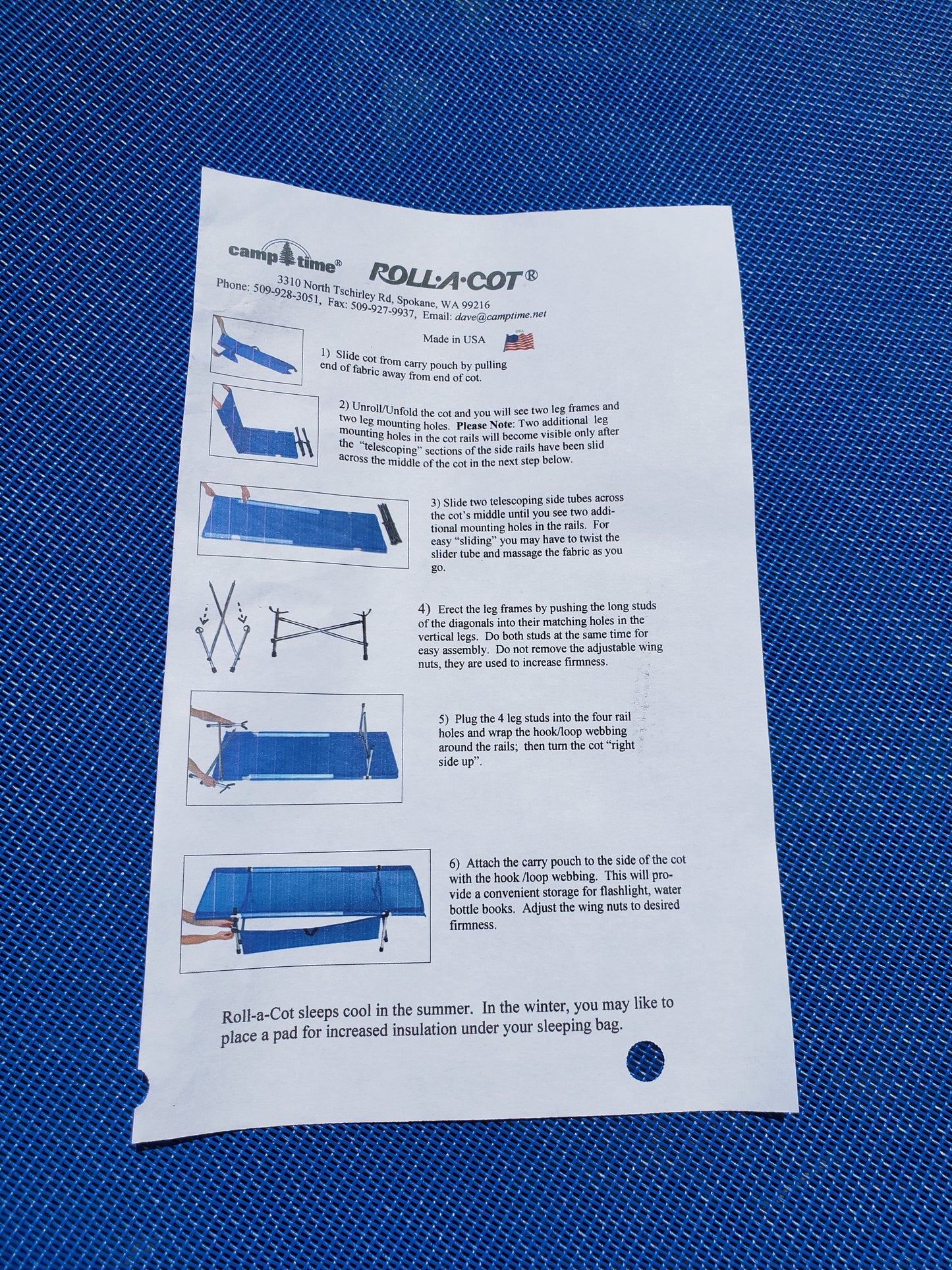 Roll-A-Cot Mesh Cot (NEW)