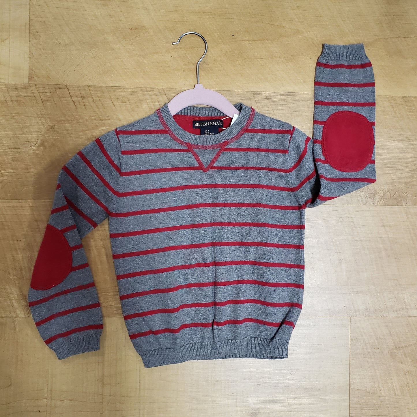 British Khaki Striped Sweater