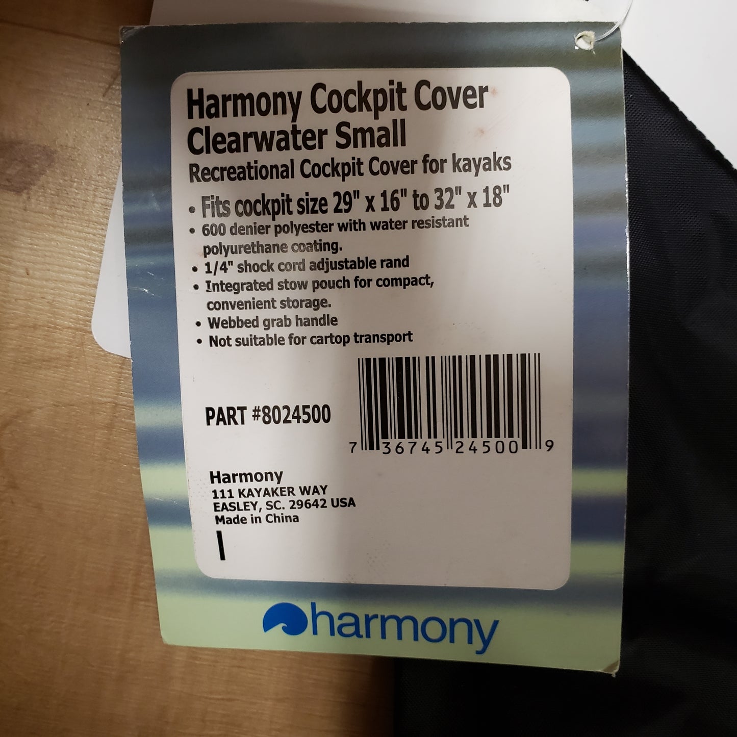 Harmonty Clearwater Cockpit Cover (NEW)