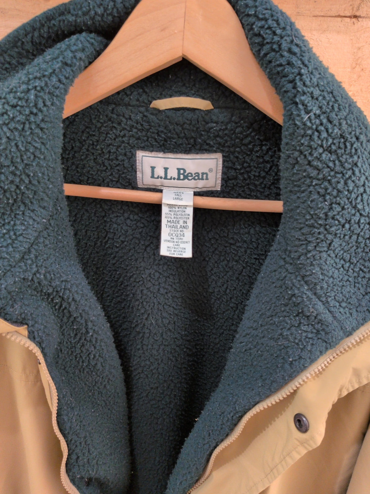 LLBean Vintage Fleece Lined Gore-Tex Coat