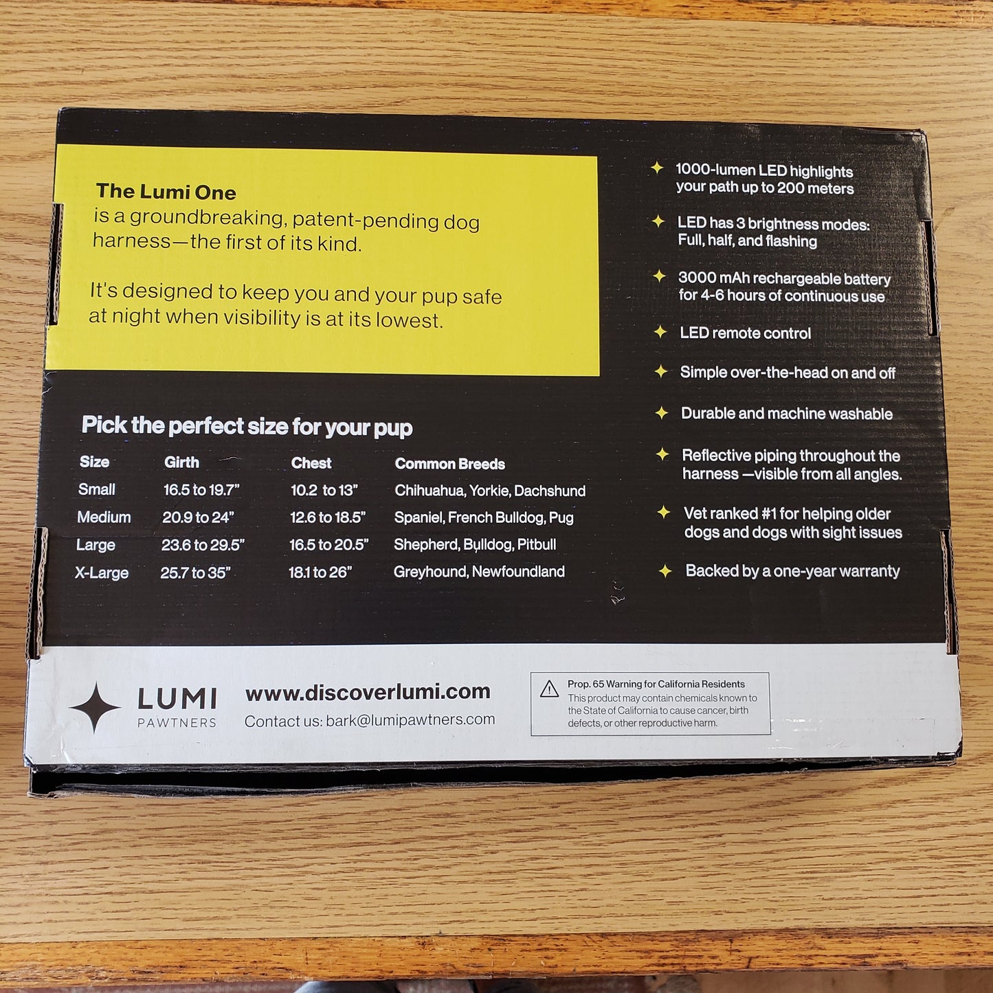 Lumi One LED Dog Harness (NEW)