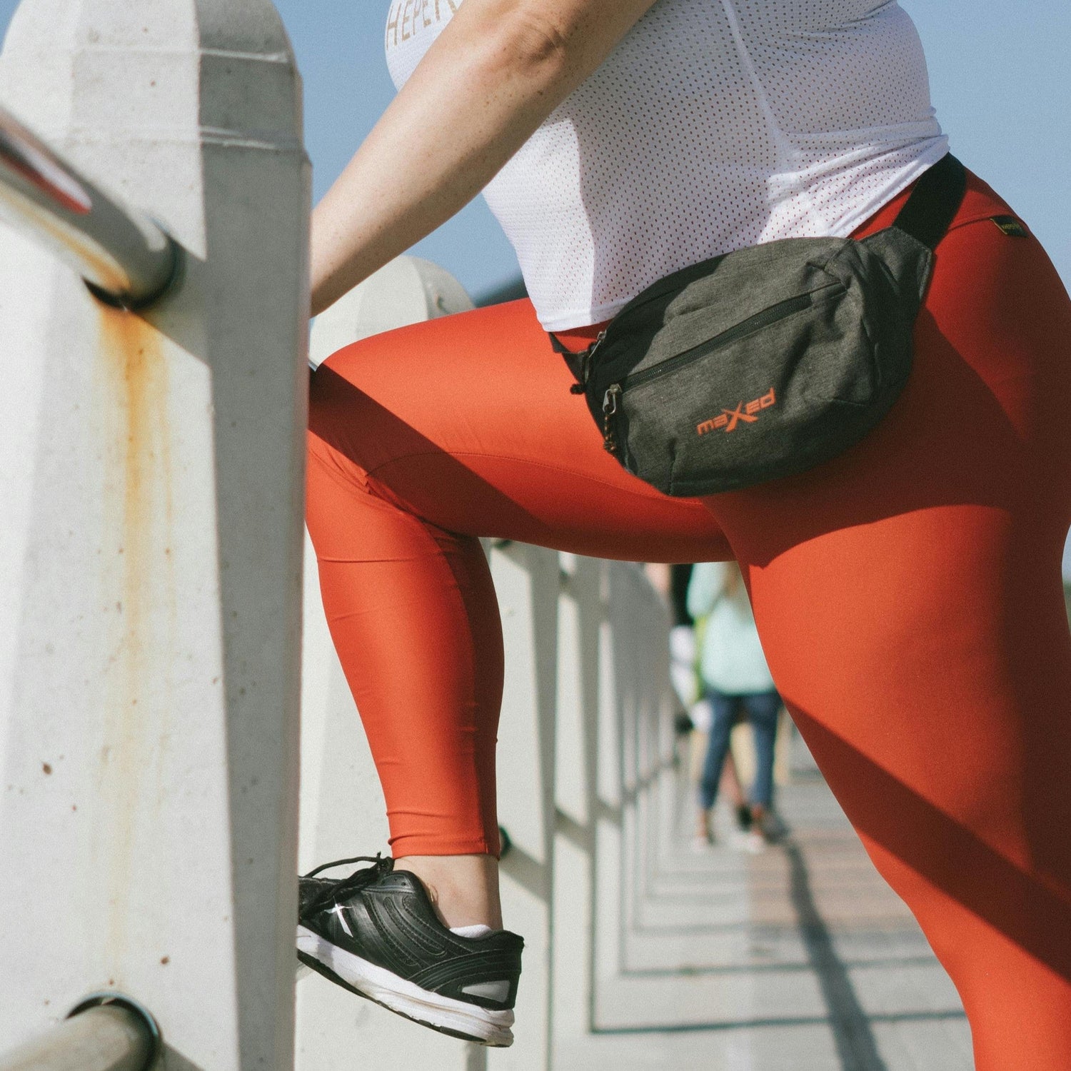 Runner with waist pack