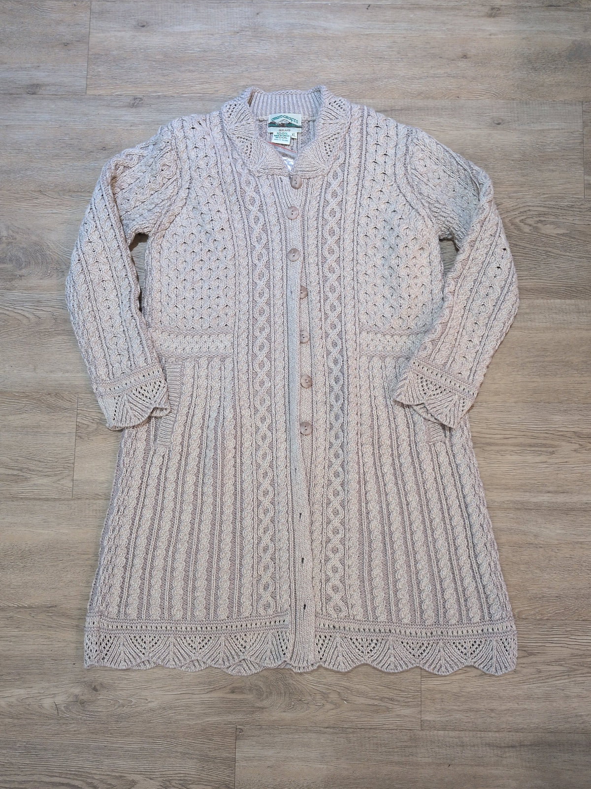 Aran Crafts Merino Scallop Edged Coat
