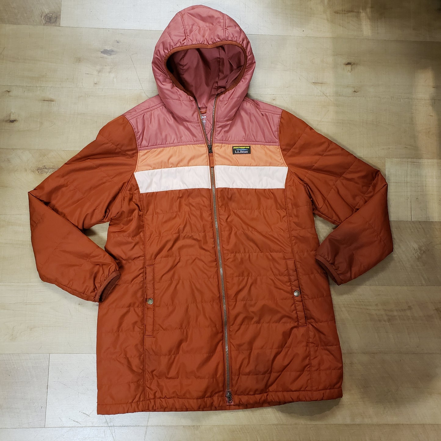 LL Bean Mountain Classic Puffer Coat Color Block