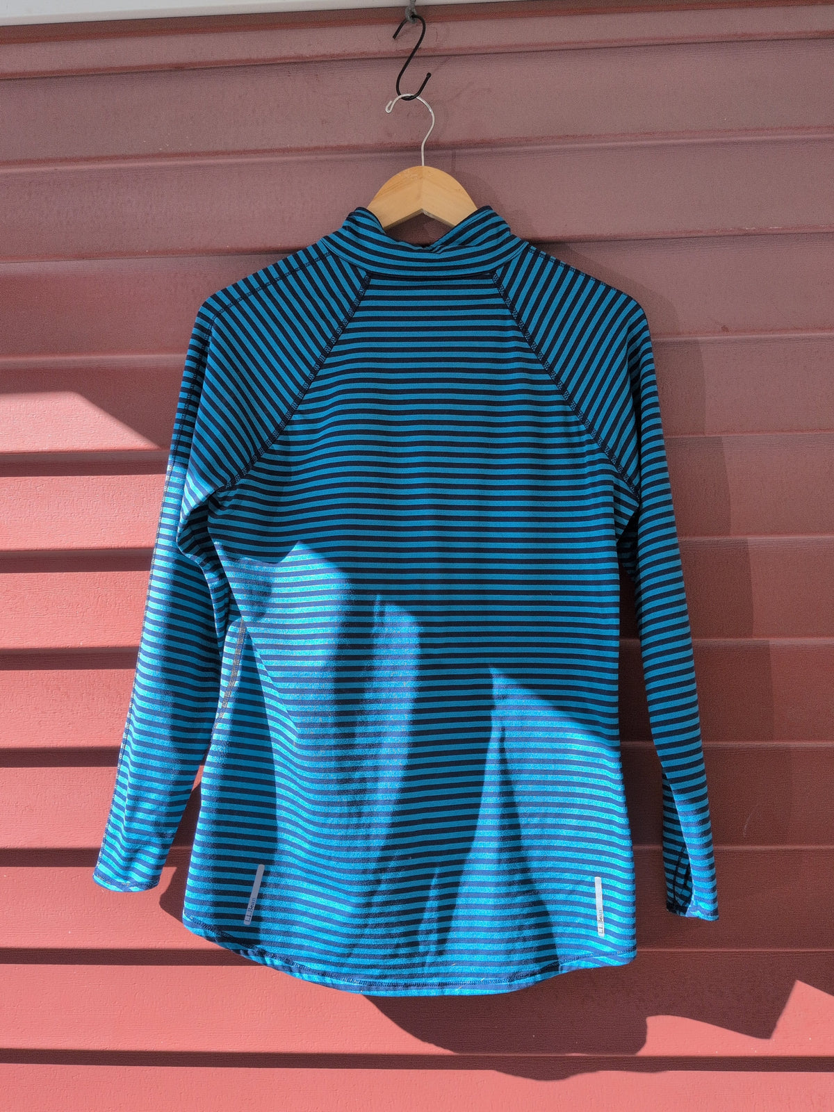 LLBean 1/4 Zip Stripe LS