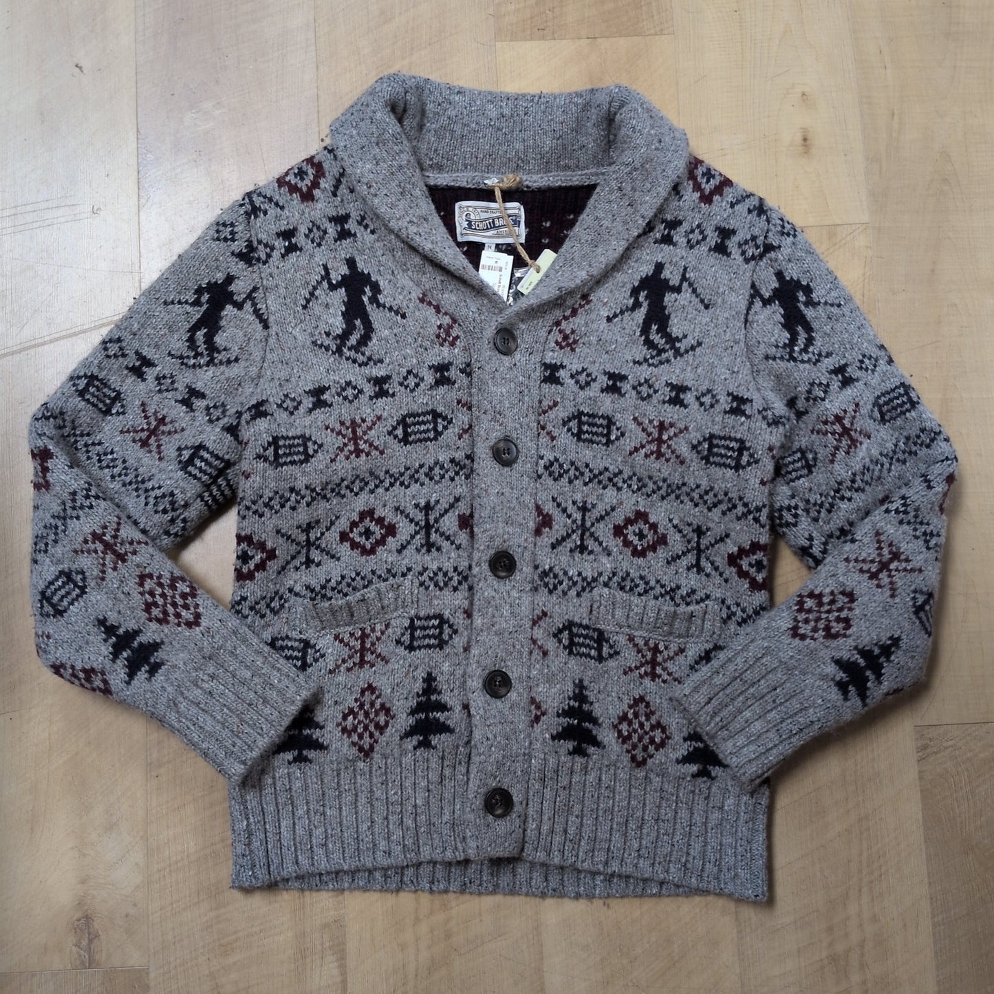 Schott Bros. Wool Blend Cardigan NEW