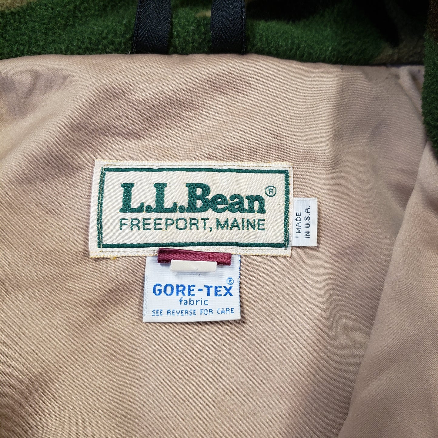 LL Bean Vintage GTX Woodland Camo Hunting Jacket USA Made
