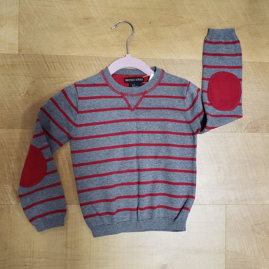 British Khaki Striped Sweater