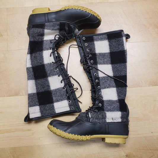 LL Bean Wool Plaid Bean Boot Tall