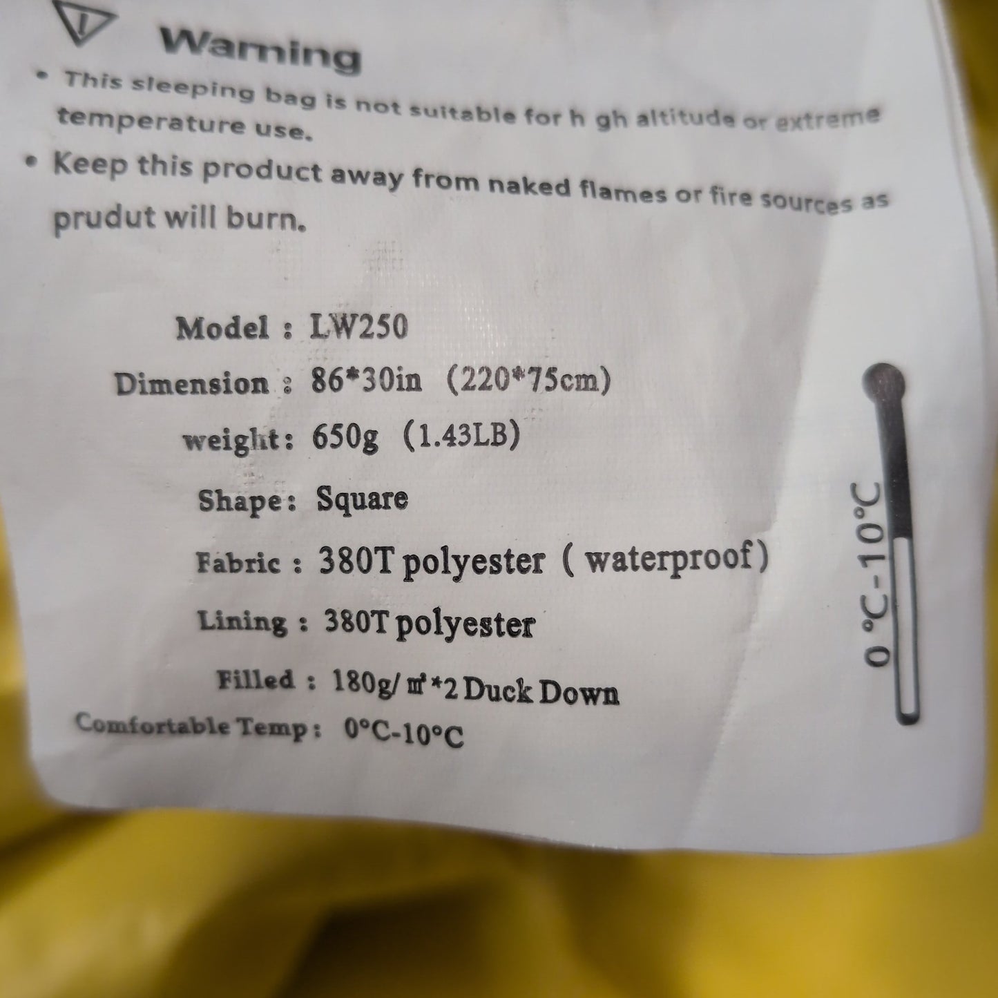 EcoPro LW250 Sleeping Bag
