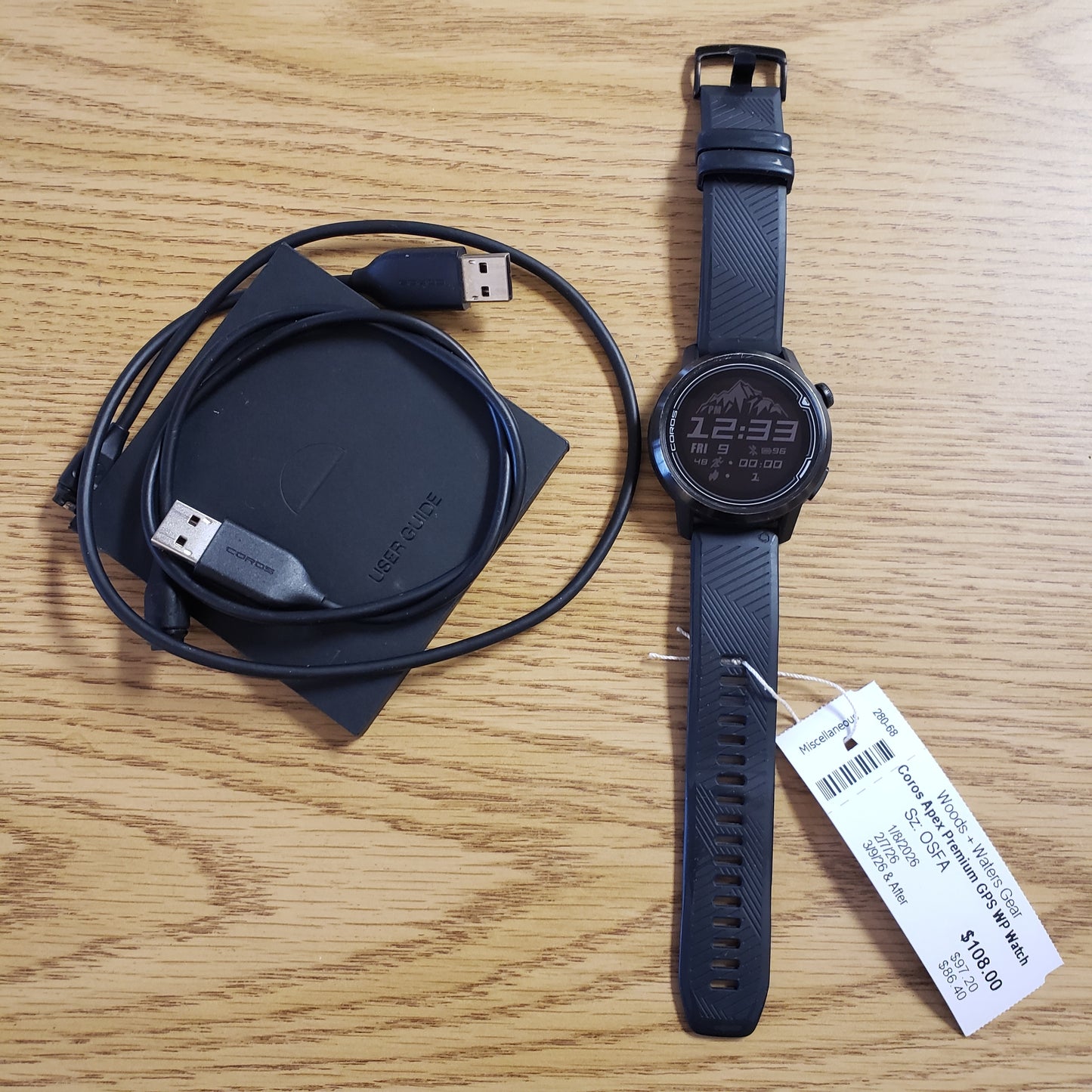 Coros Apex Premium GPS WP Watch w/Charger and Manual