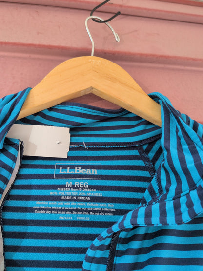 LLBean 1/4 Zip Stripe LS