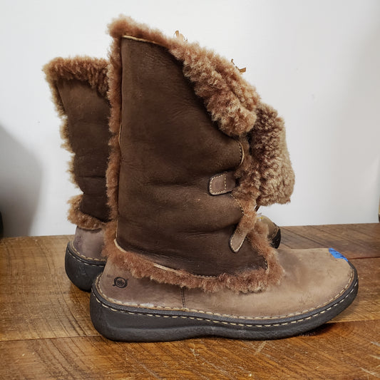 Born Leather Sherpa Lace Boot