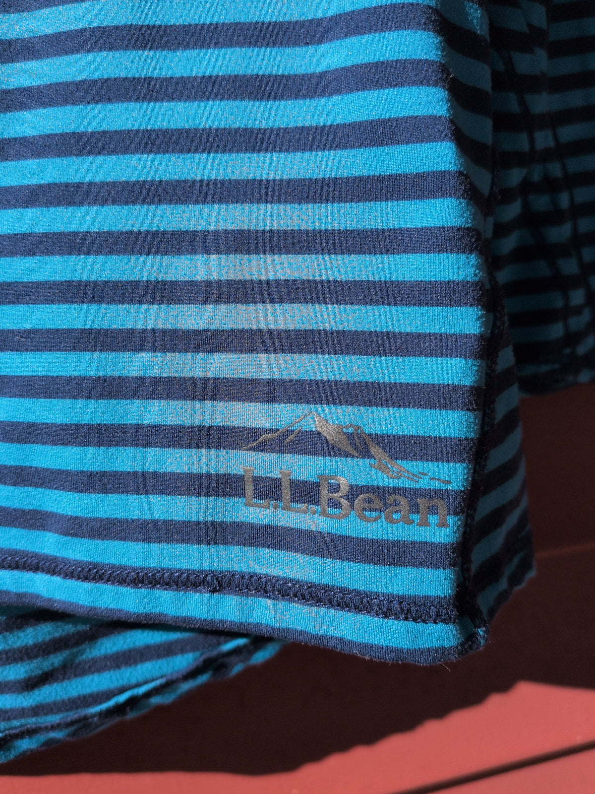 LLBean 1/4 Zip Stripe LS