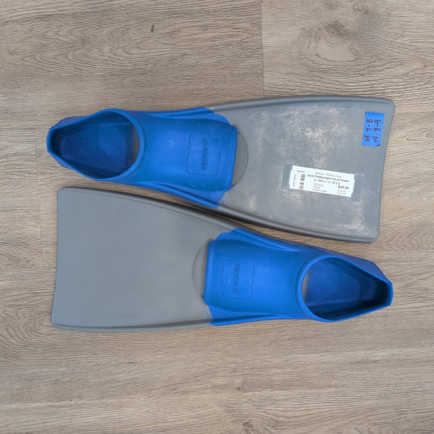 Sporti Floating Swim Fins w/ Flexible Foot Pocket