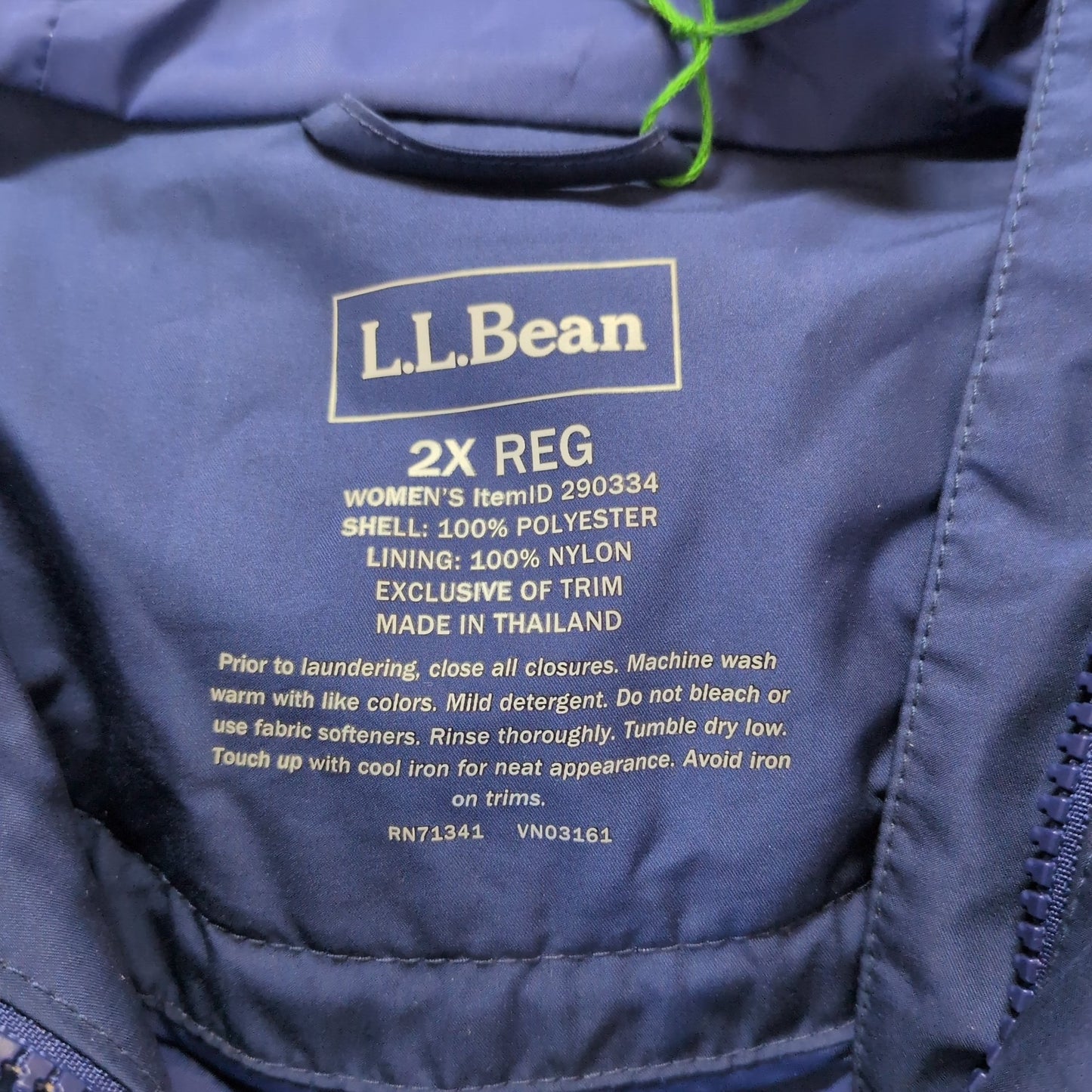 LLBean H2Off Long Rain Coat Lined